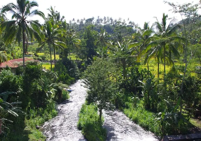 the start of a rafting tour in Bali