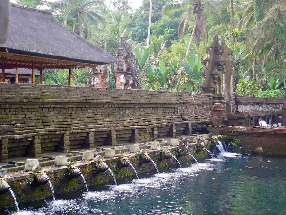 Fountains with holy water at the Tirta Empul temple in Tampaksiring