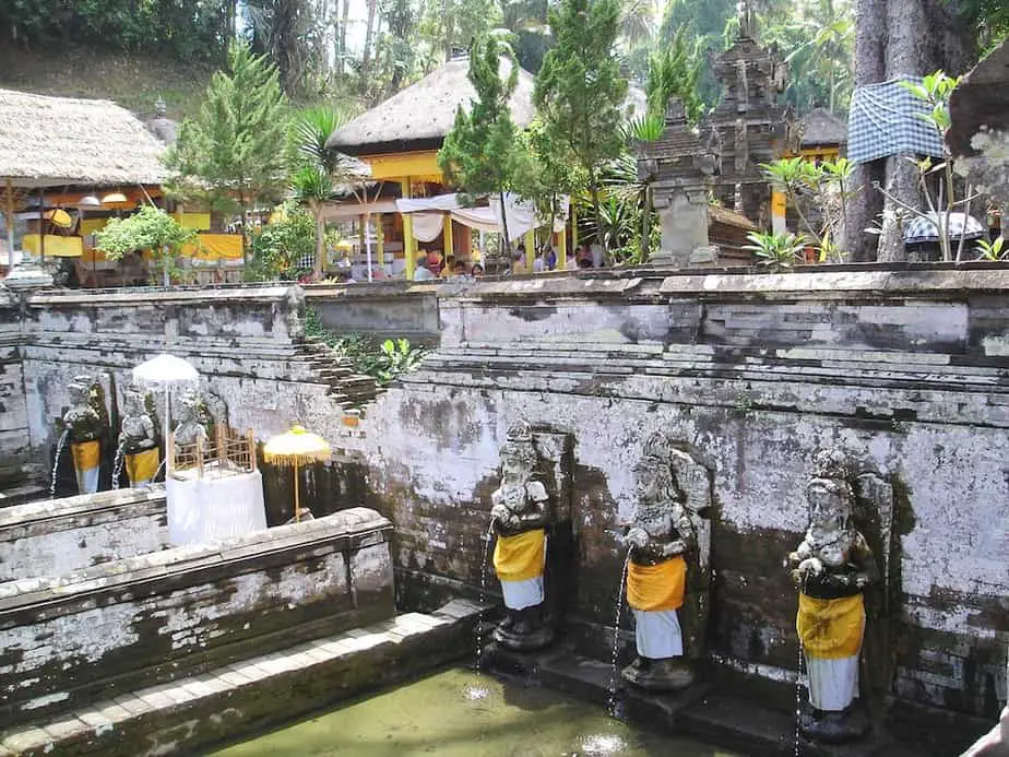 Spouting statues at the Goa Gajah elephant temple in Bali