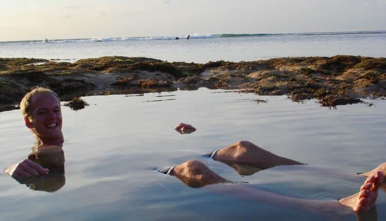 swimming at Balangan beach