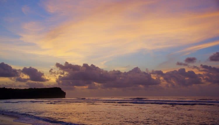 different colours during the sunset at Balangan beach