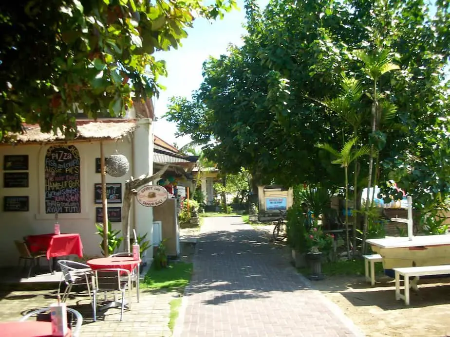 beachfront walk at sanur