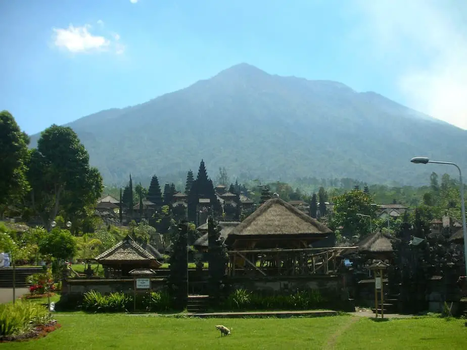 besakih temple on the slopes of mount Agung
