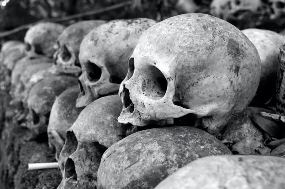 bones and skulls at Trunyan village in Bali