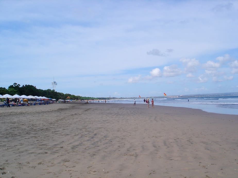 seminyak beach, a long stretch of beach