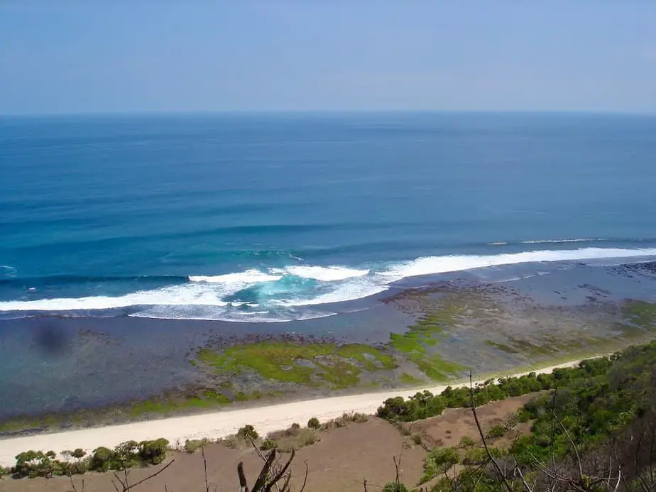 view on the Indian Ocean at Nyang Nang Beach in Bali