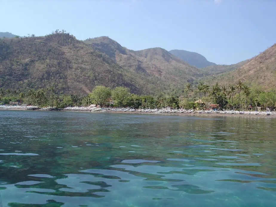 fishing boats at Amed Beach