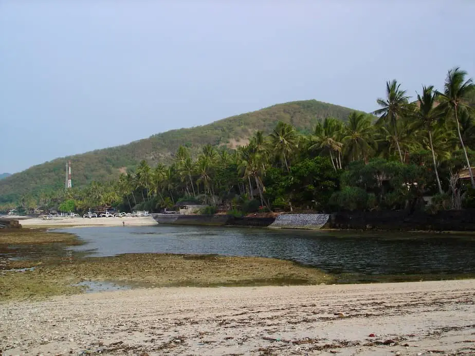 view on Candidasa Beach in East Bali