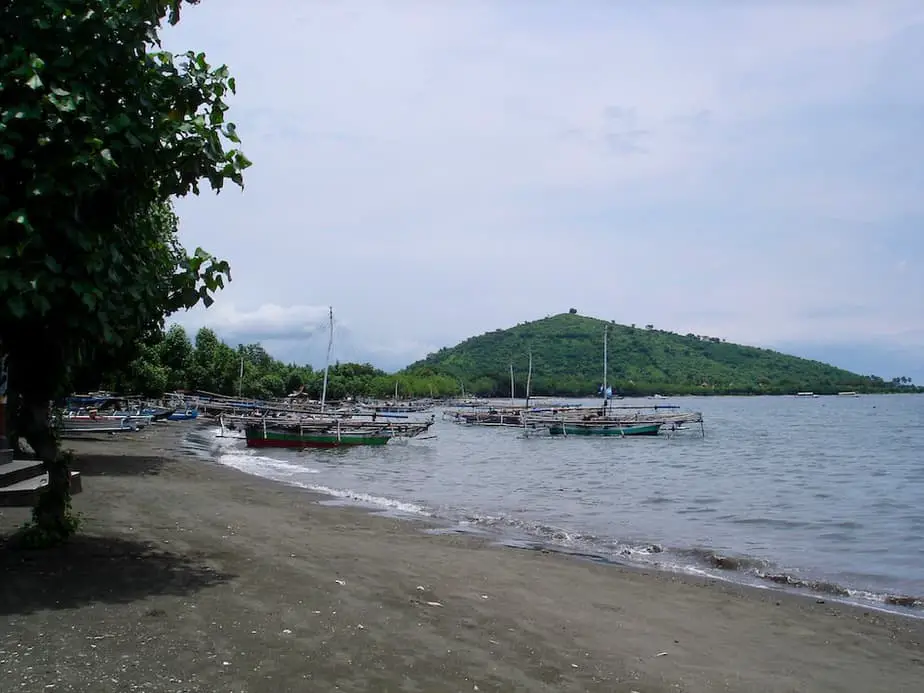 fishing boats docked at Pemuteran Beach