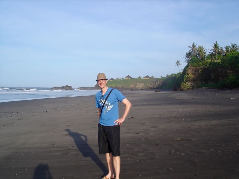 We are the only visitors to Balian Beach in the morning