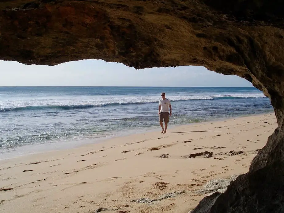 Walking on Dreamland Beach early in the morning