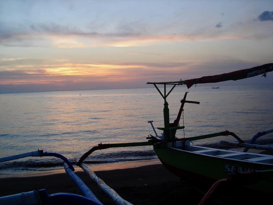 traditional fishing boat parked on Lovina Beach