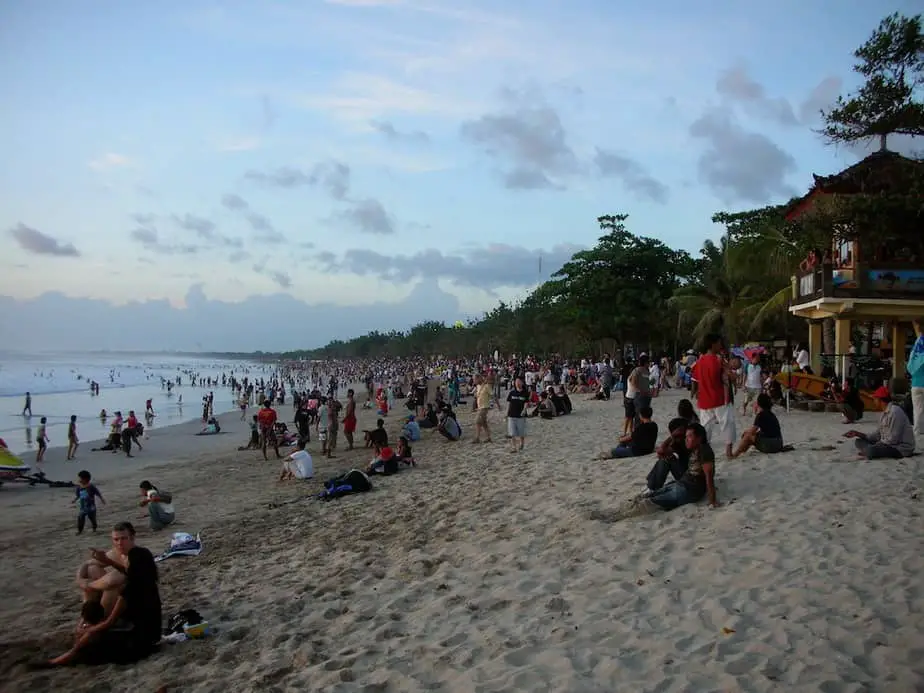 Kuta Beach is the busiest beach in Bali