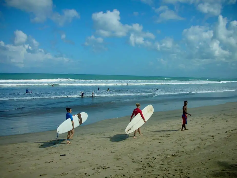 surfing lessons at Kuta Beach