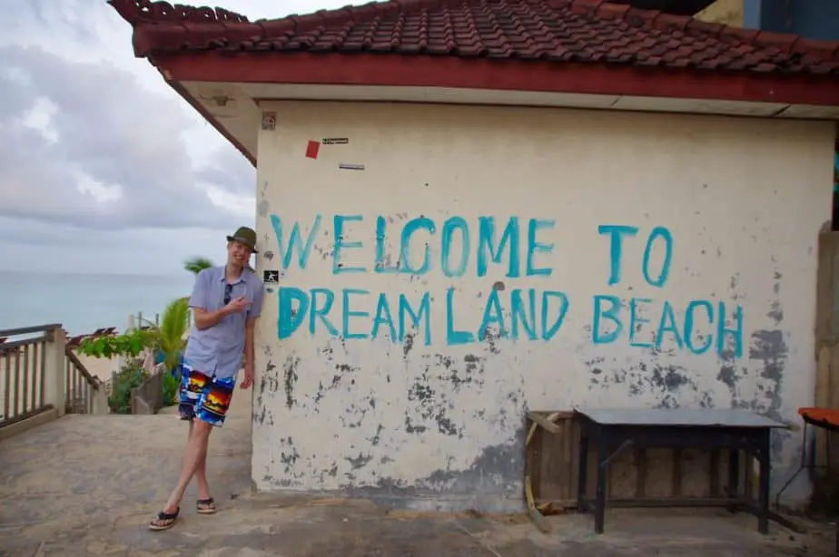 welcome to Dreamland Beach in Bali