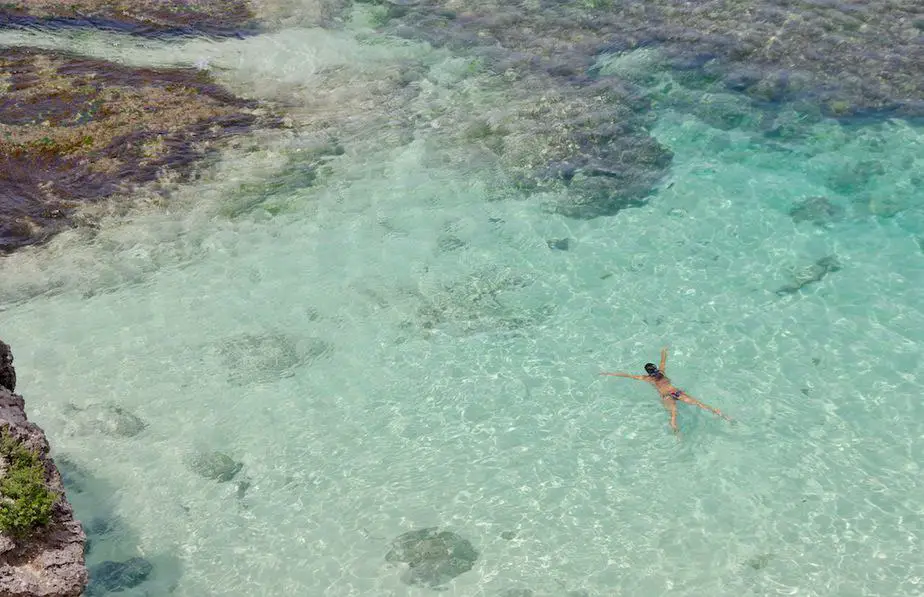 swimming at Uluwatu Beach