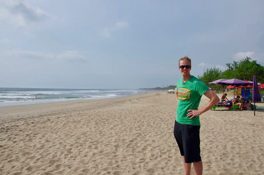 The north part of Legian Beach is not so crowded