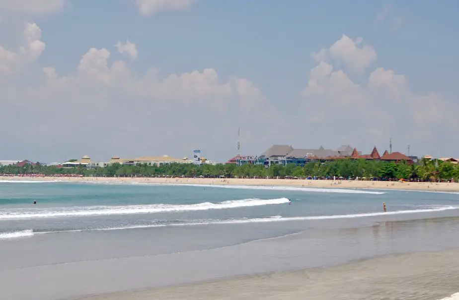 Calm waves at Kuta Beach in Bali