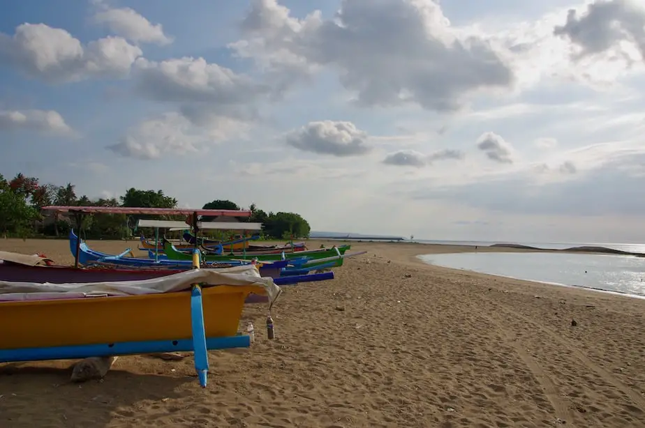 fishing boats at Tuban Beach near the airport