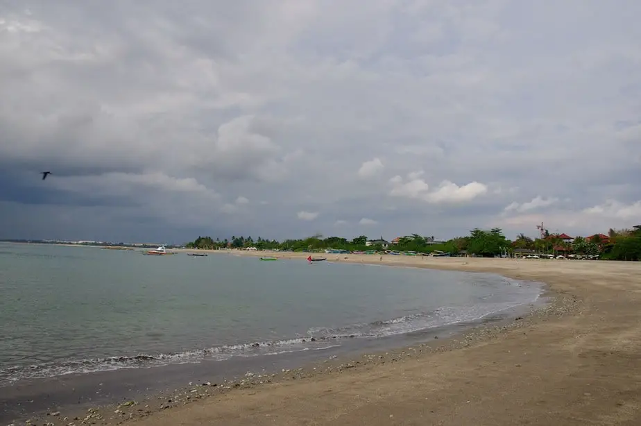 view of Kuta beach from Tuban Beach