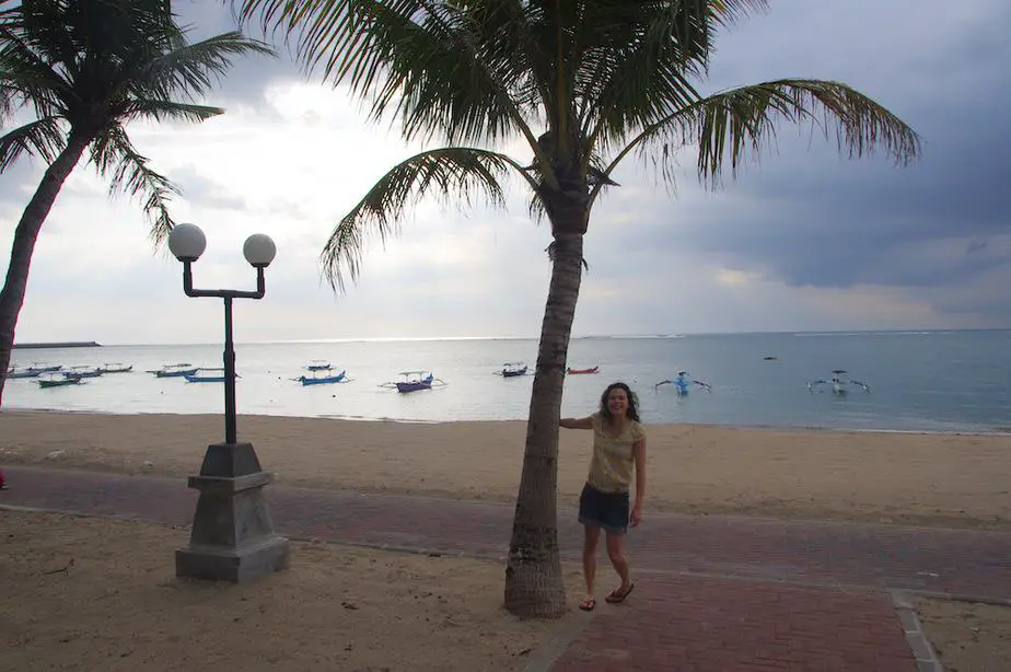 Walking on Tuban Beach in Bali