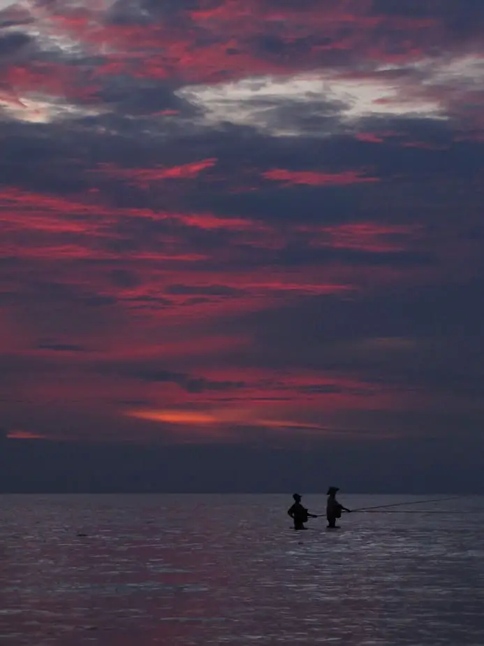 fishing by sunset at Lovina Beach