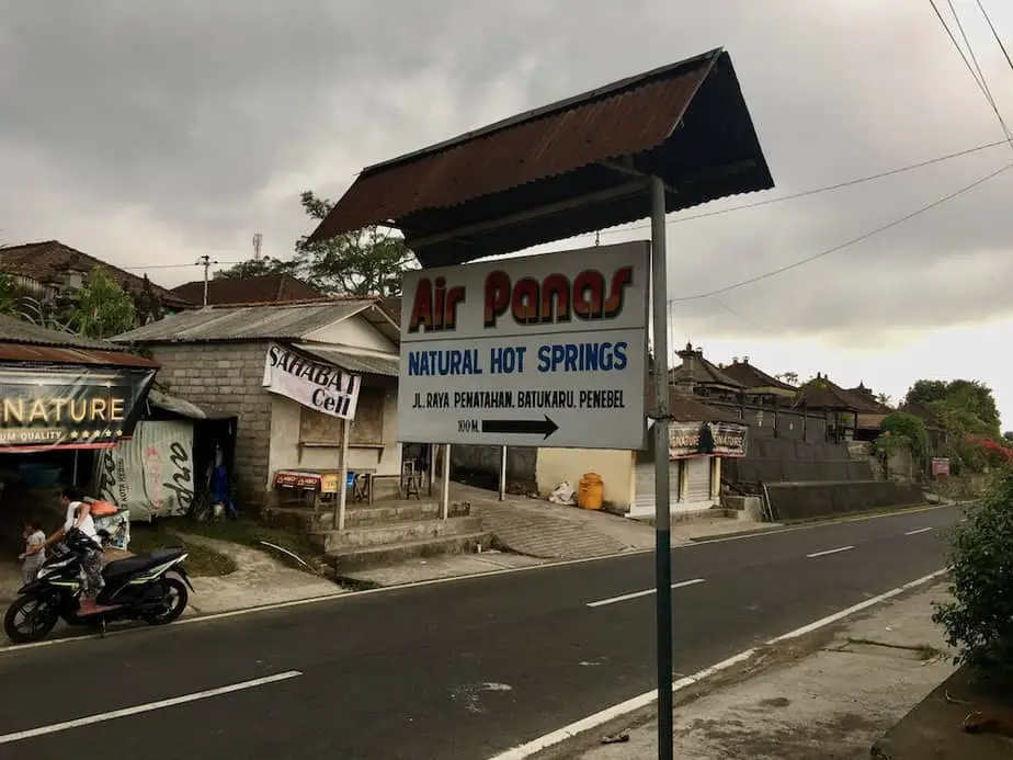 The natural hot springs 'air panas' in Penatahan village, Bali