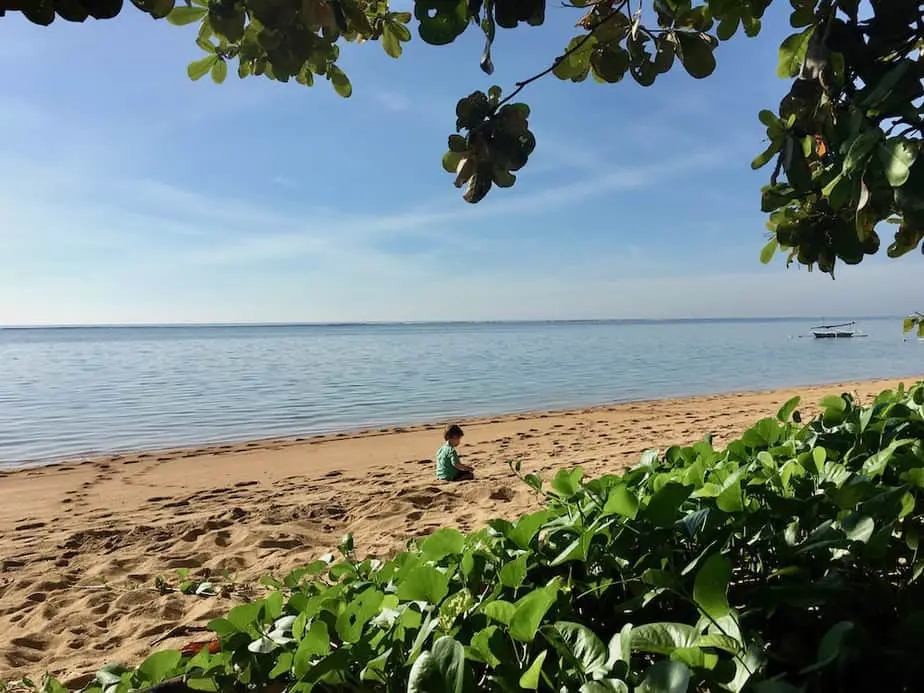 building sand castles at Sanur Beach in Bali