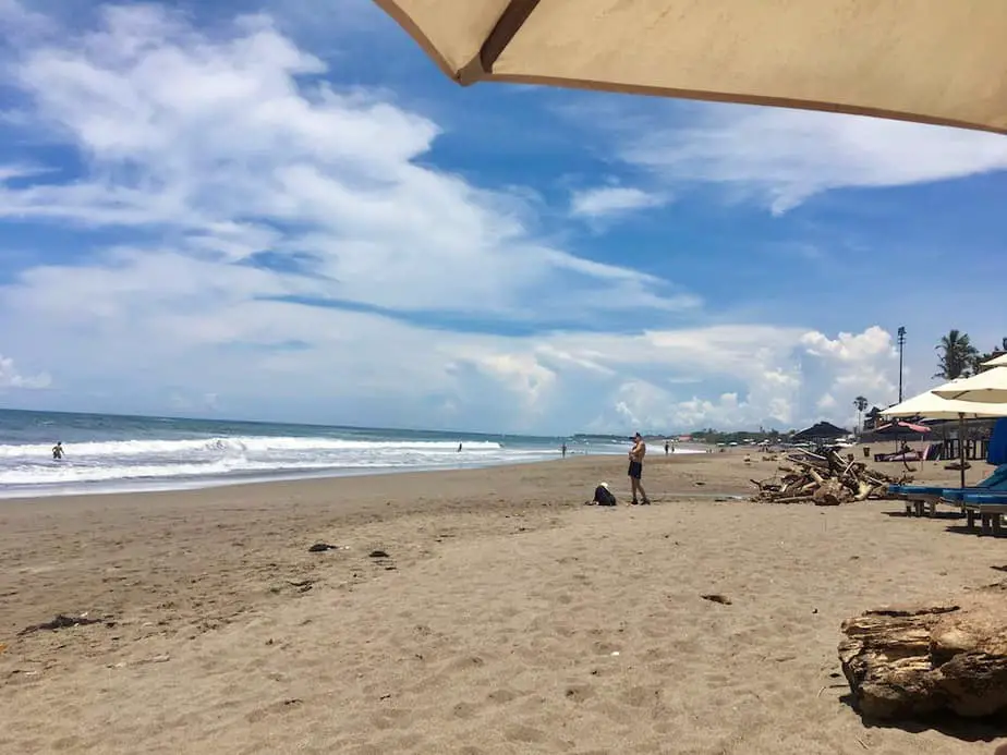 surfing at Canggu Beach in Bali