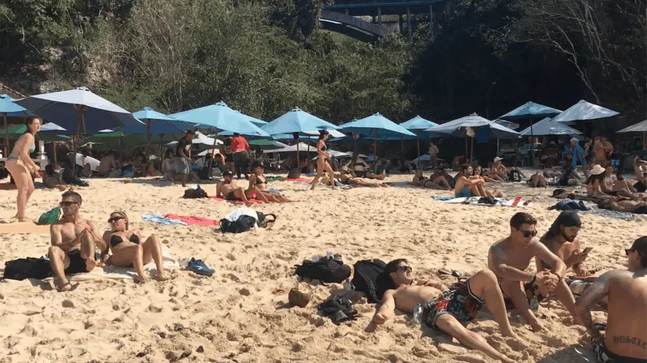 Padang Padang Beach is one of the busiest beaches in Bali nowadays