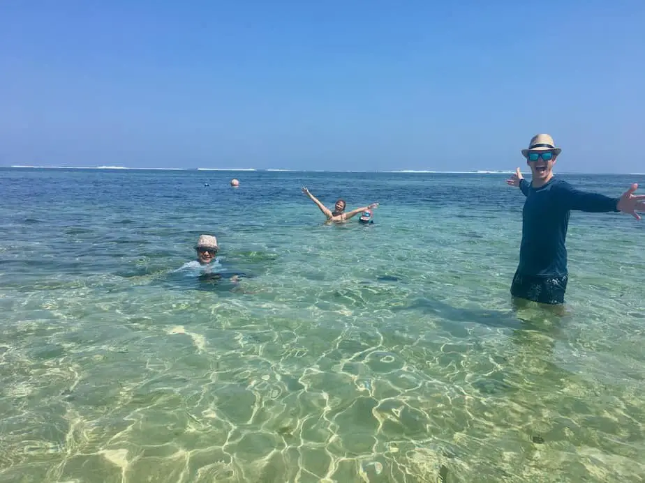 swimming at geger beach