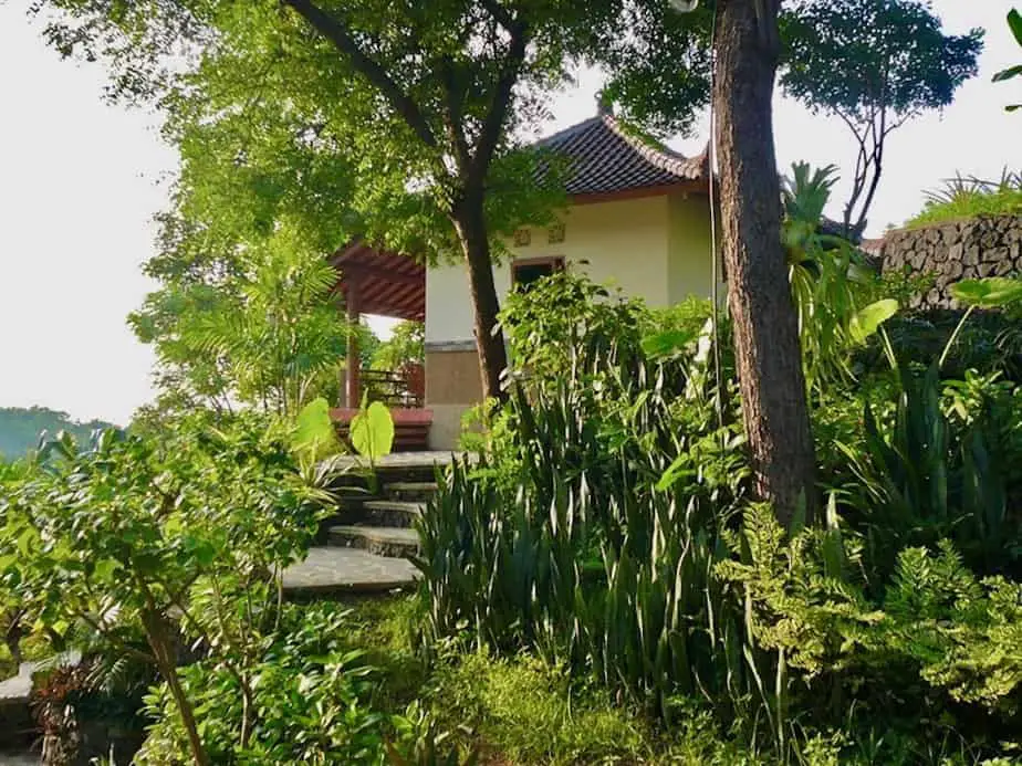 entrance to the Sananda  eco Bungalow in Selat Anturan, Bali