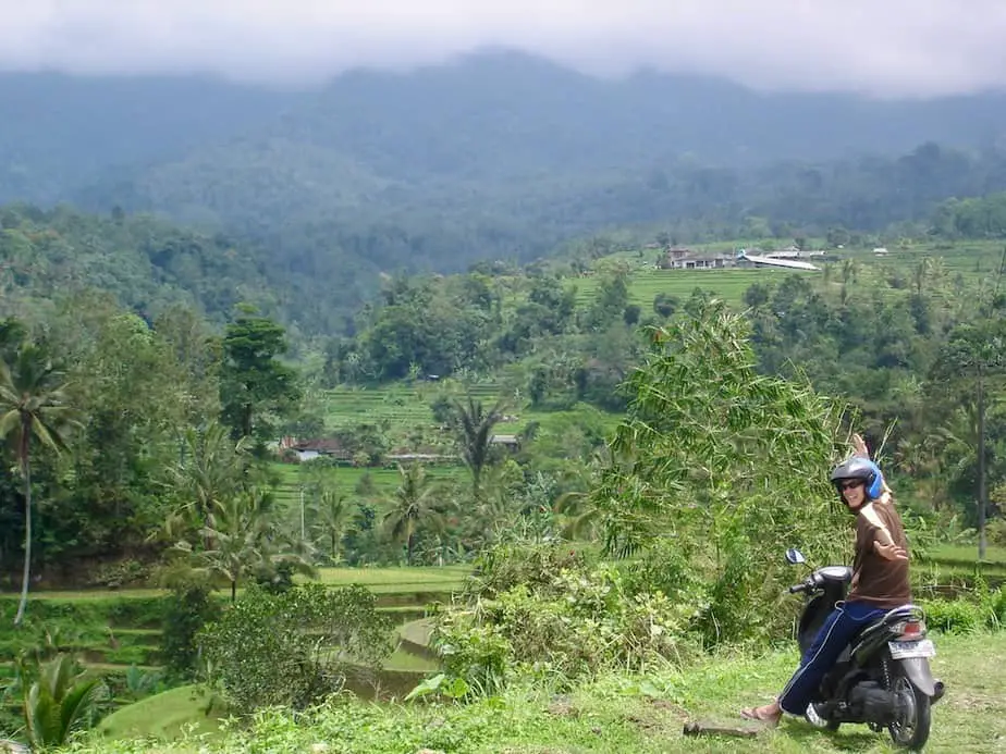 driving through the country side in West Bali