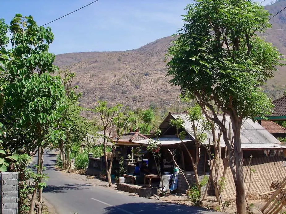 dry and arid land near Seraya village in East Bali