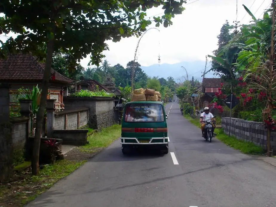 bali bemo on his way to the besakih temple