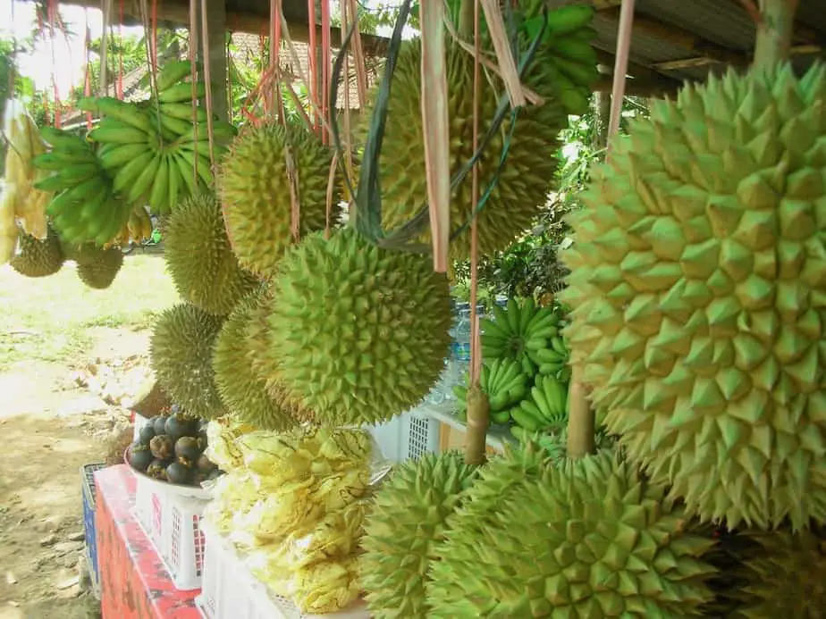 fruit stalls along one of the main roads in central Bali