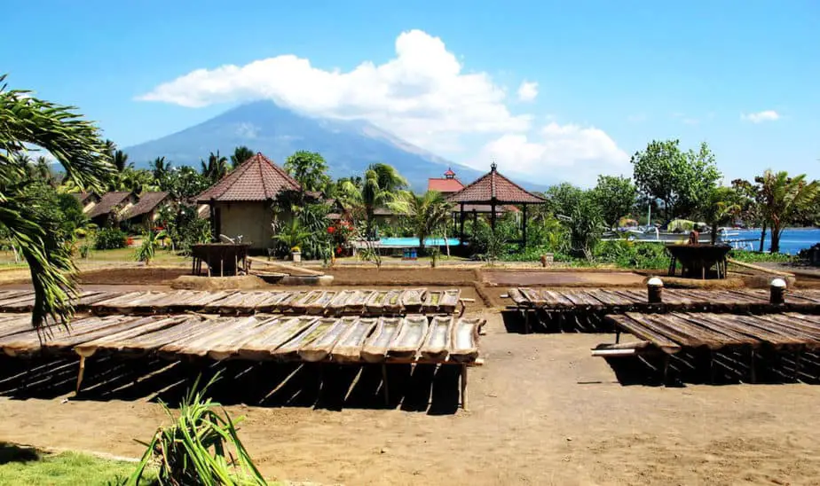 salt making facilities on Amed beach at Hotel Uyah