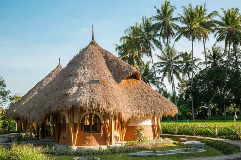 Eco lodges at the Mana Earthly resort in Ubud