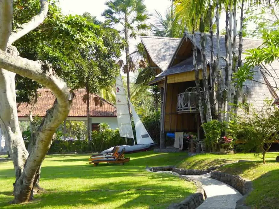 the garden at the Puri Dajuma resort in West Bali