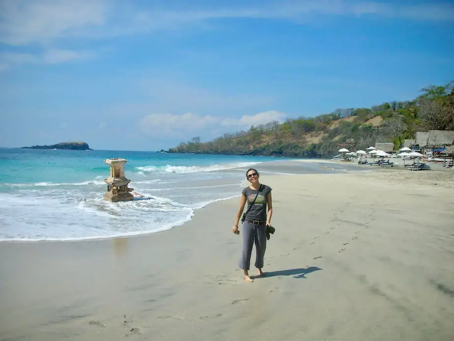 white sand beach near Candidasa village