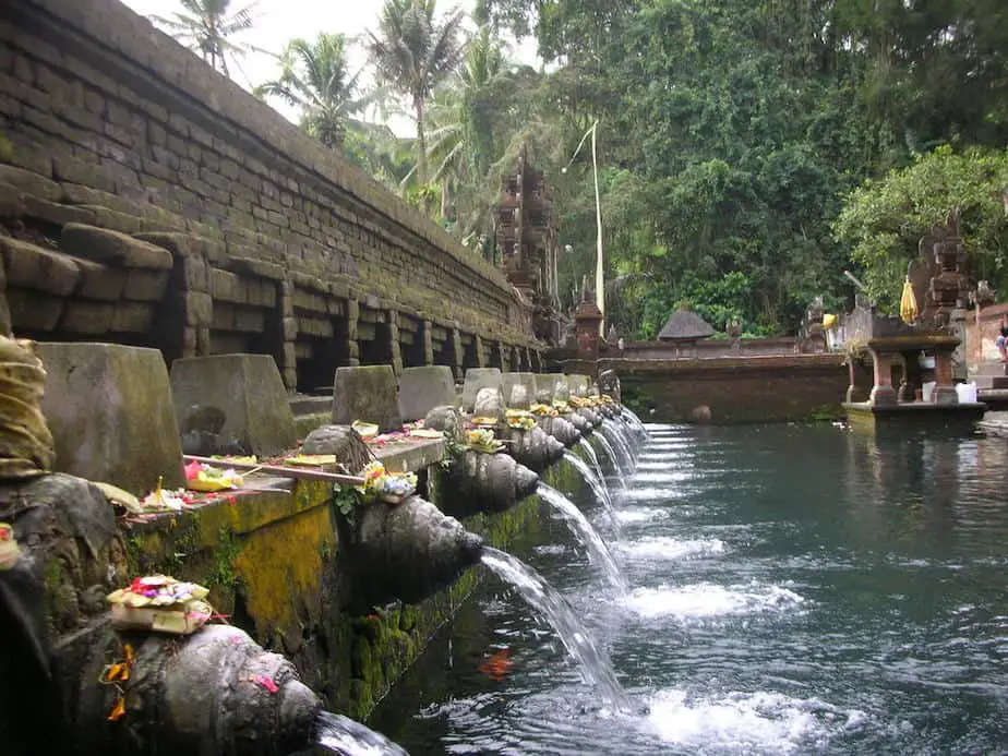 water spouts at Tirta Empul in Tampaksiring