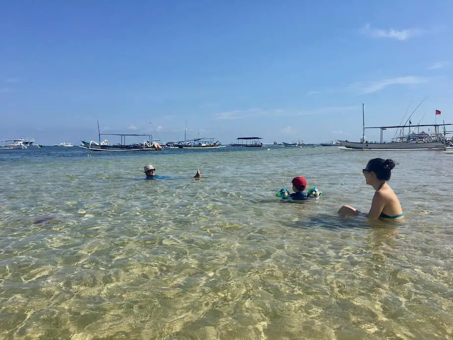 clear blue waters at Geger Beach