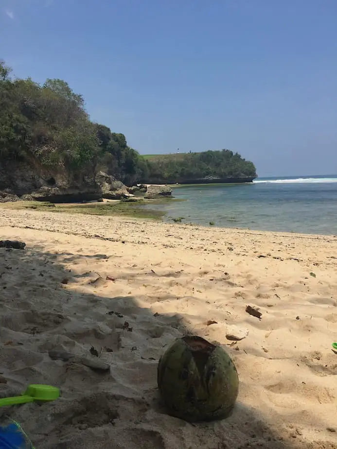 quiet spot in the shade at a bali beach