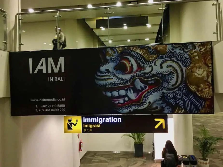 immigration sign at denpasar airport